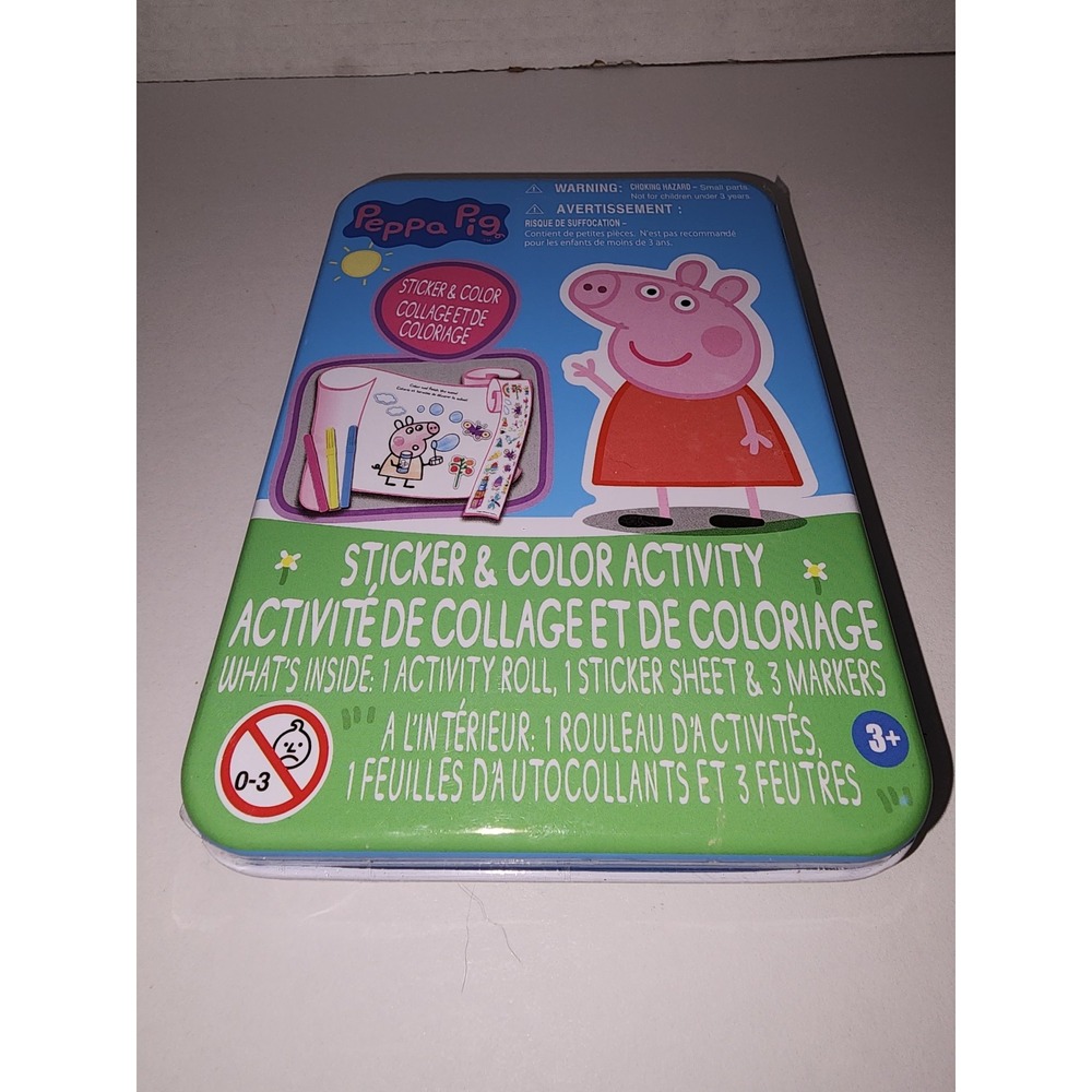 Peppa Pig Activity Coloring and Stickers Markers Travel Tin